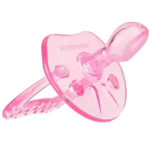 Babyland orthodontic whole silicone pacifier pink color with protective case