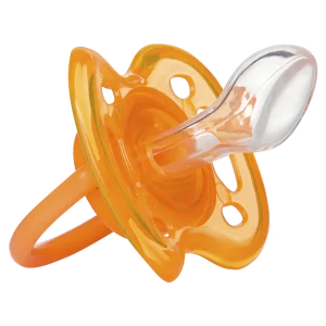 387-388-Babyland-Elena-PC-orthodontic-pacifier-Orange-Color-Front-crystal-frame