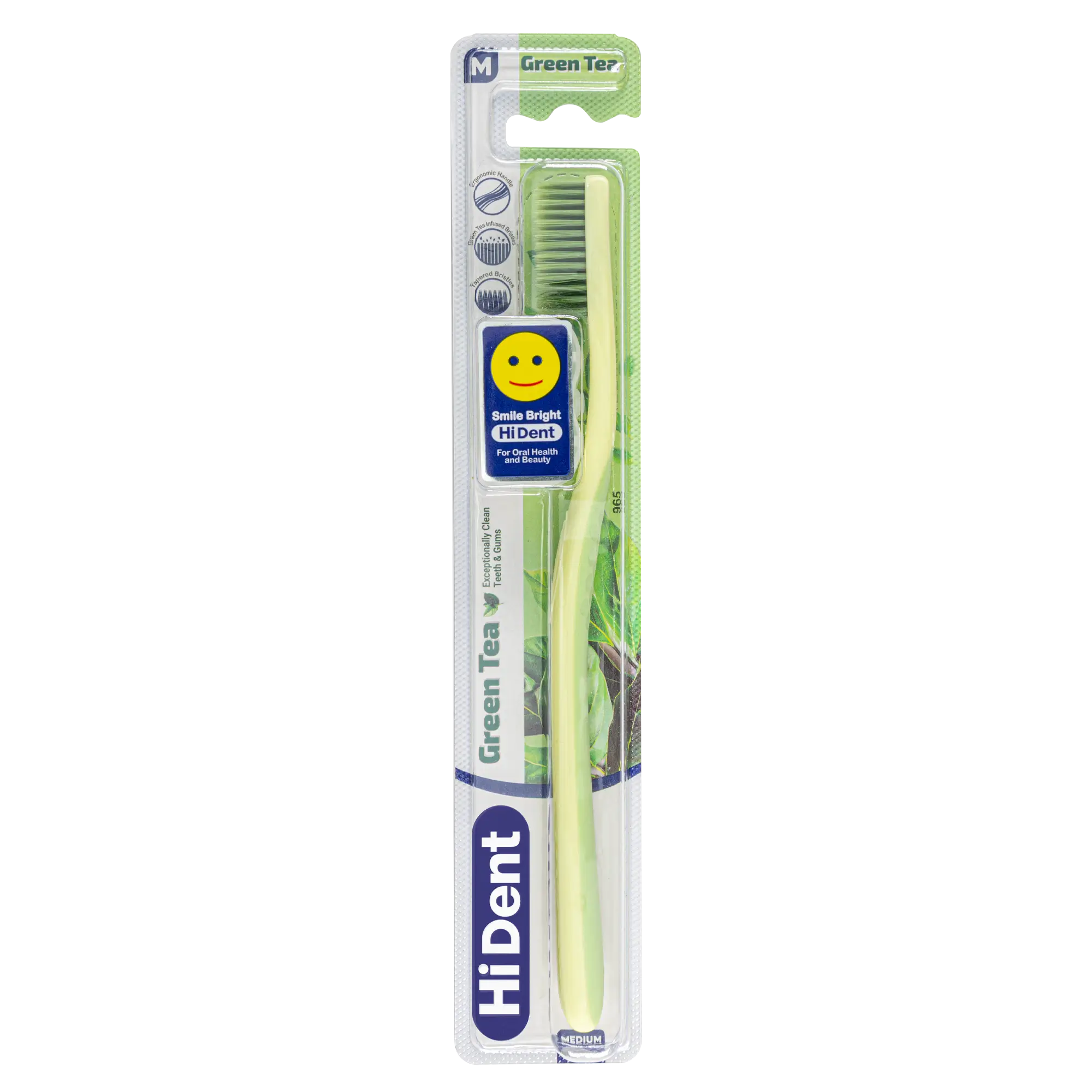 Hident green tea toothbrush with cart green color