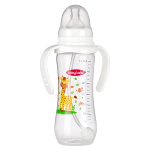 358-Babyland anti-colic PP round classic baby bottle with handle 240ml