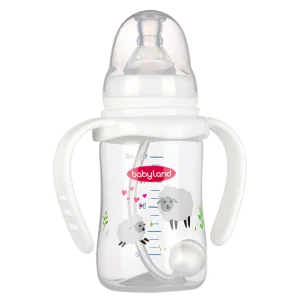 360-Babyland anti-colic PP round classic baby bottle with handle 150ml