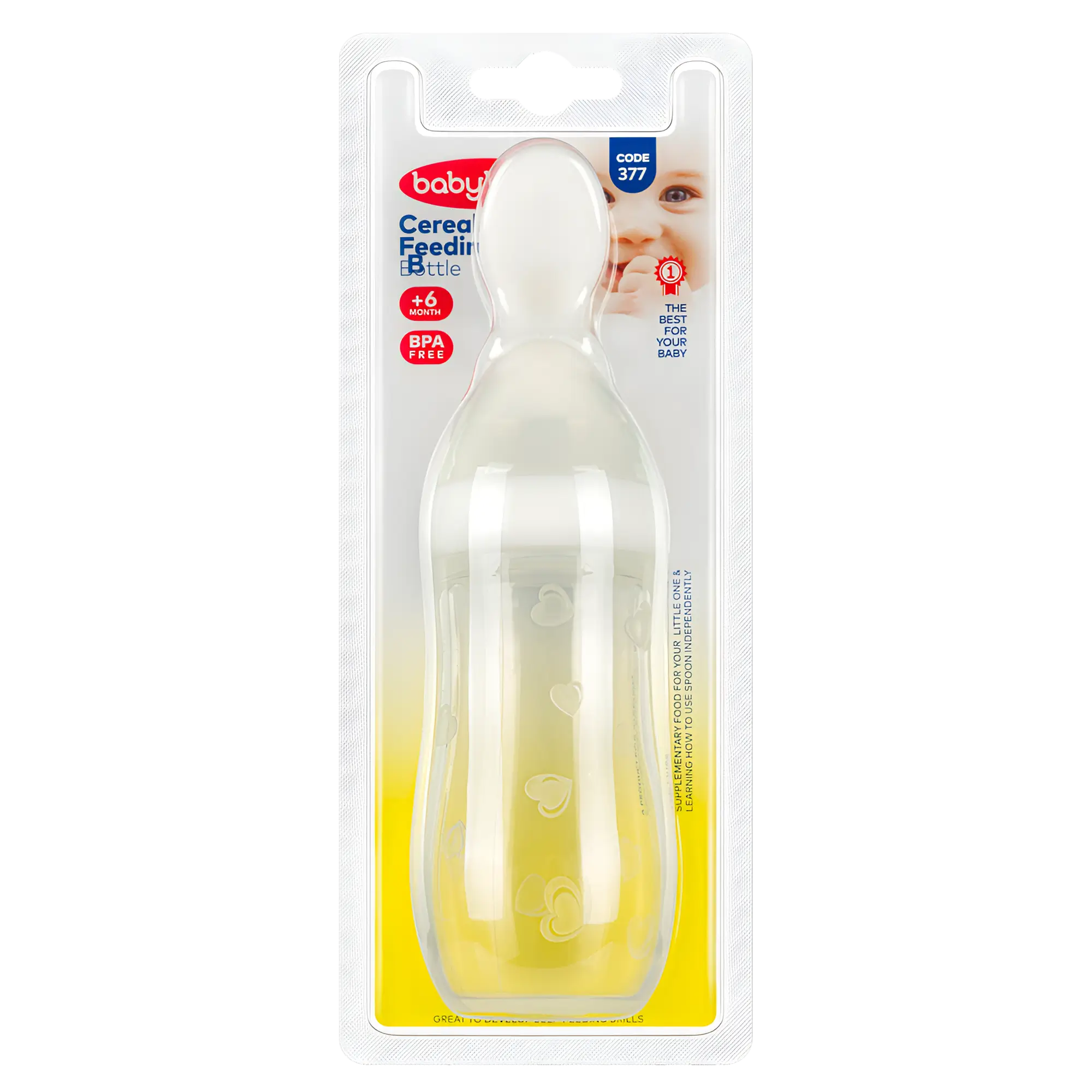 377-Babyland-silicon-cereal-feeding--Transparent-Color-With-Card-blister