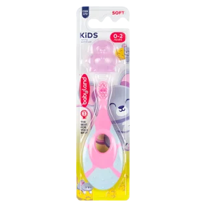 378 babyland kids learning toothbrush pink color with cap
