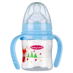 408-Babyland-PP-orthodontic-wide-neck-baby-bottle-blue-color-with-handle-150-ml