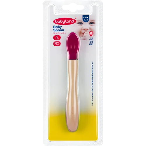 428 babyland thermal silicone spoon Peach Color size 1