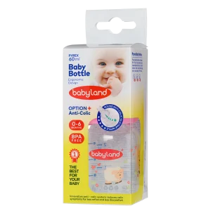 435 Babyland pyrex round classic baby bottle 60ml clear box