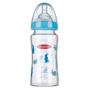 462-Babyland-pyrex-round-wide-neck-baby-bottle-blue-color-240-ml