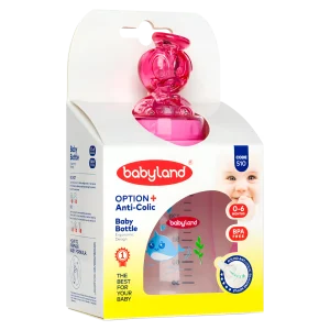 510 Babyland PP round classic pink duck doll baby bottle with handle 150ml in box