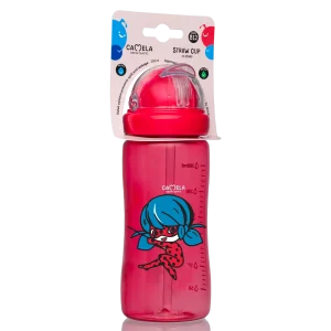 Camela kids water bottle Straw Cup Red Color