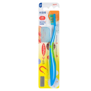 513 Babyland soft toothbrush 9 years blue color with magnet with cap and card