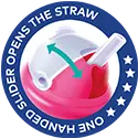 One Handed Slider Opens The Straw Logo