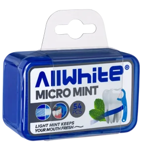 AllWhite Floss Pick with mint, 54 PCS