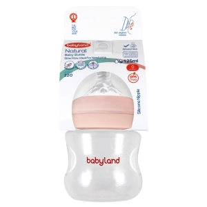 Babyland natural newborn classic baby bottle 125 ml Light Pink Color with box