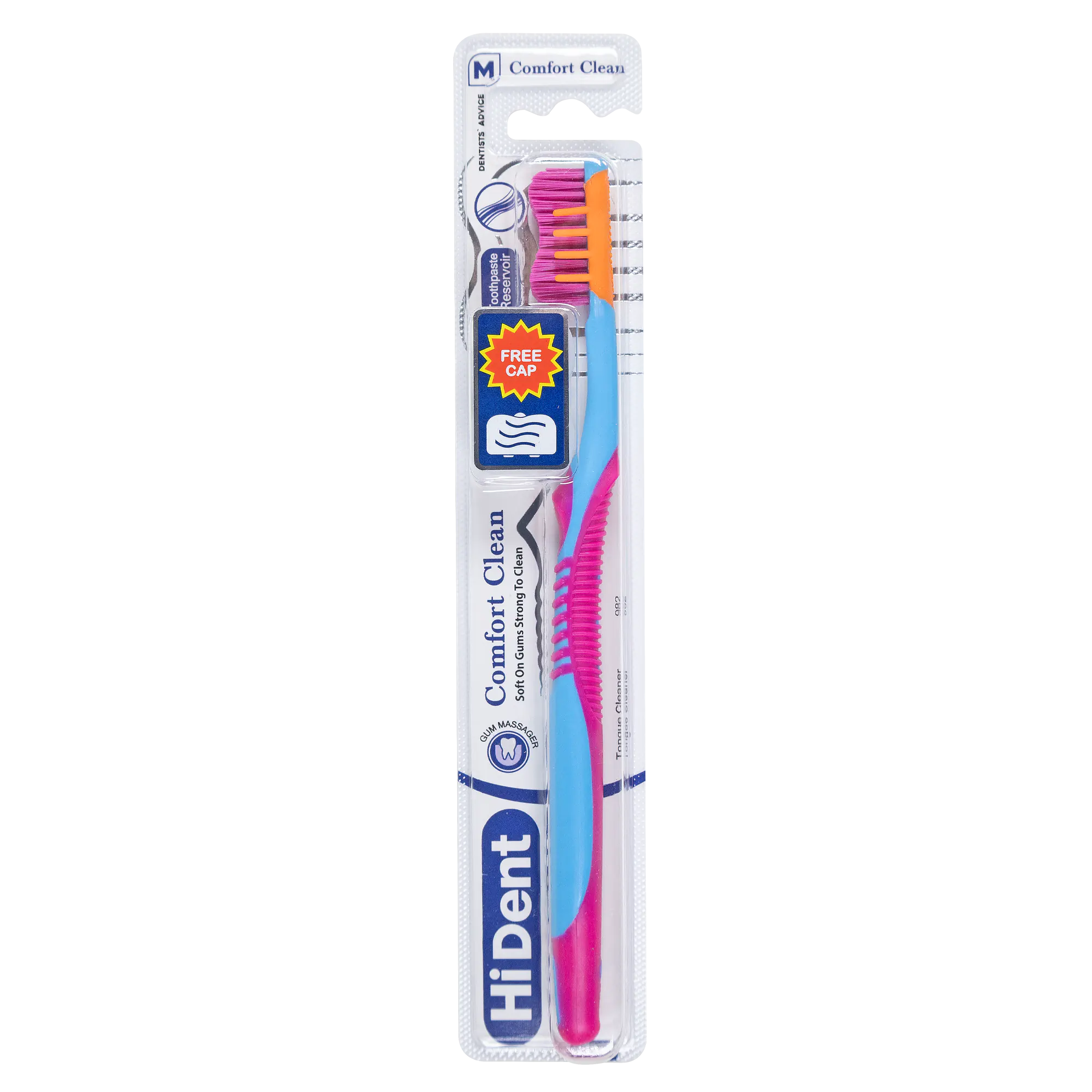 Hident Comfort clean medium toothbrush Blue color with cart