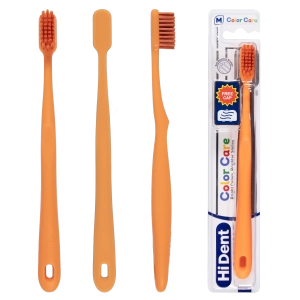 HiDent Color Care toothbrush Orange Color All Side