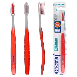 HiClean Hident red color Toothbrush all side