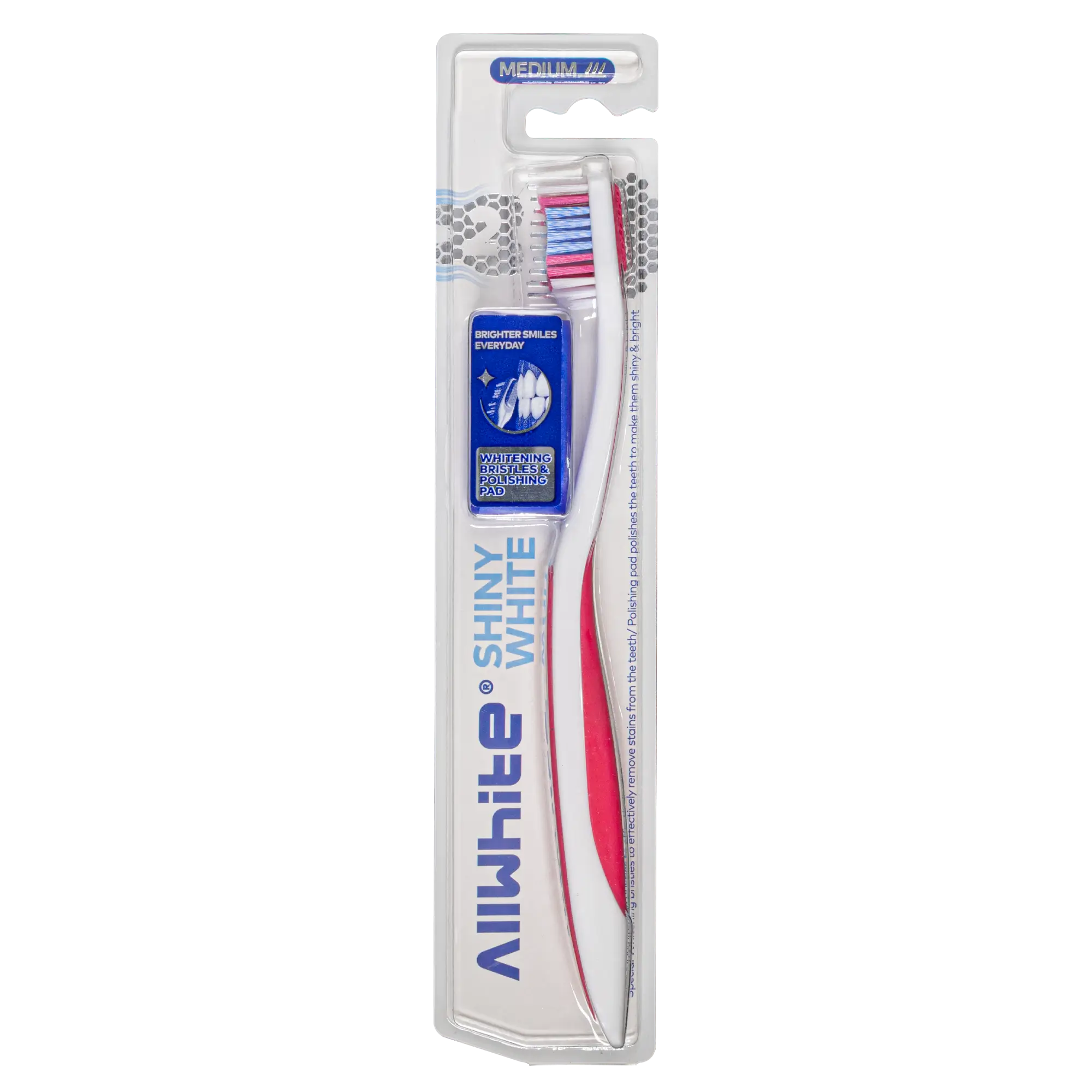 AllWhite shiny white toothbrush Red Color With Card
