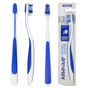 AllWhite shiny white toothbrush Blue Color All Side