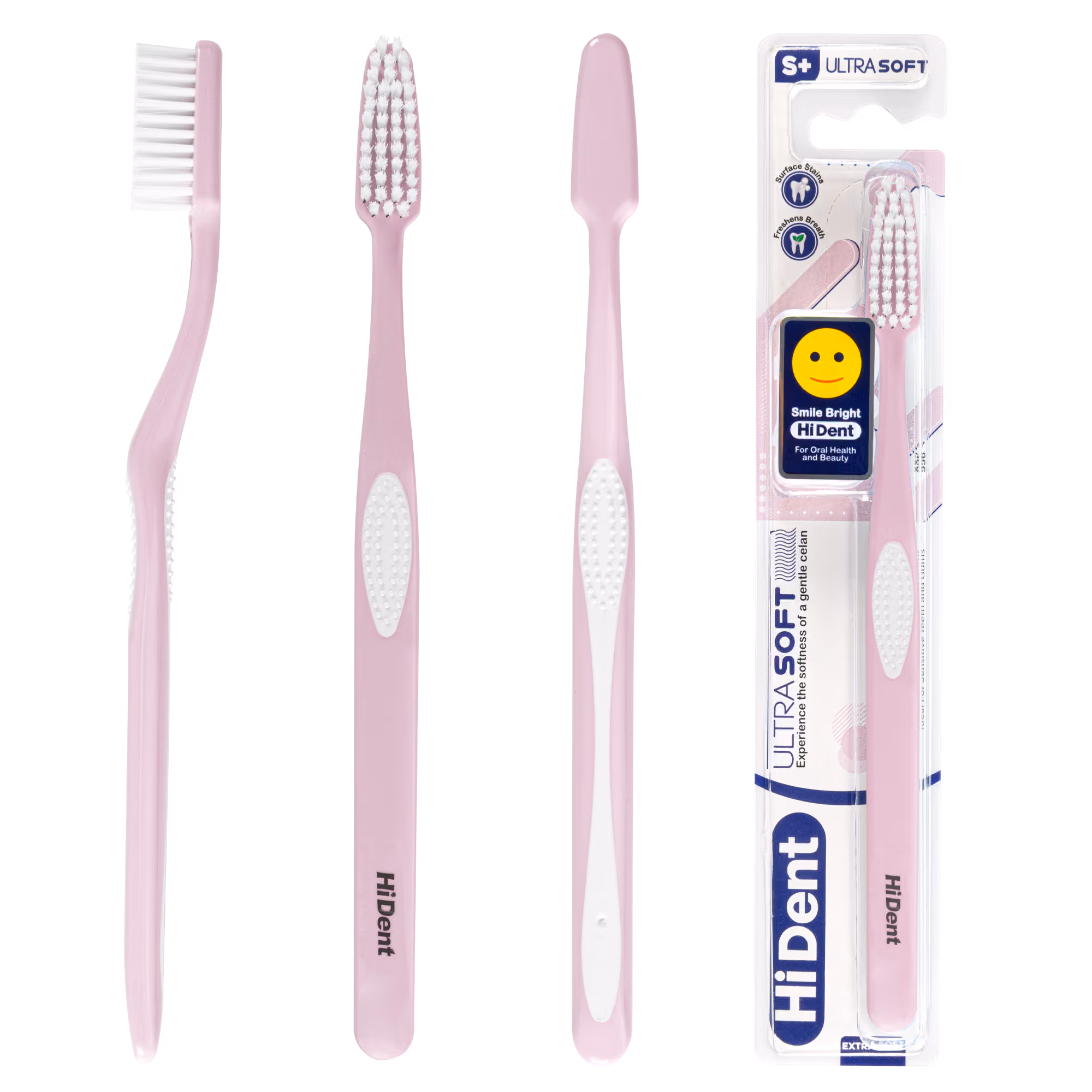 Hident Ultra Toothbrush Pink Color All Side